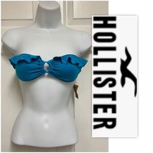 Hollister Aqua Blue Betty Strapless Swim Top